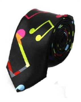 Køb sort slips med store farvede noder